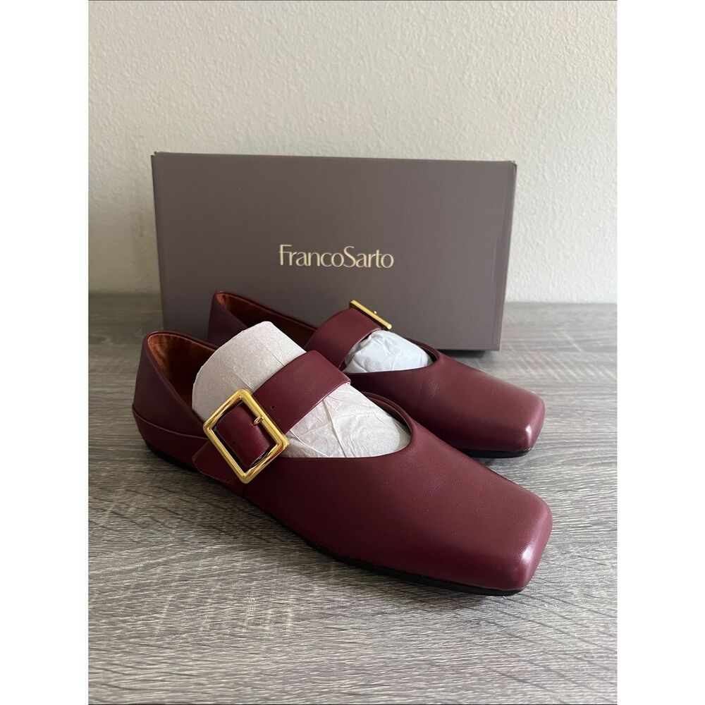 New Franco Sarto Square Toe Mary Jane Flats Buckle Balletcore Shoes Womens 9M - Picture 2 of 6
